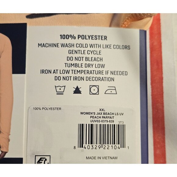 Reel Life Womens Jax Beach Long Sleeve Shirt XXL Peach UPF 50+ Moisture Wicking - Picture 6 of 7